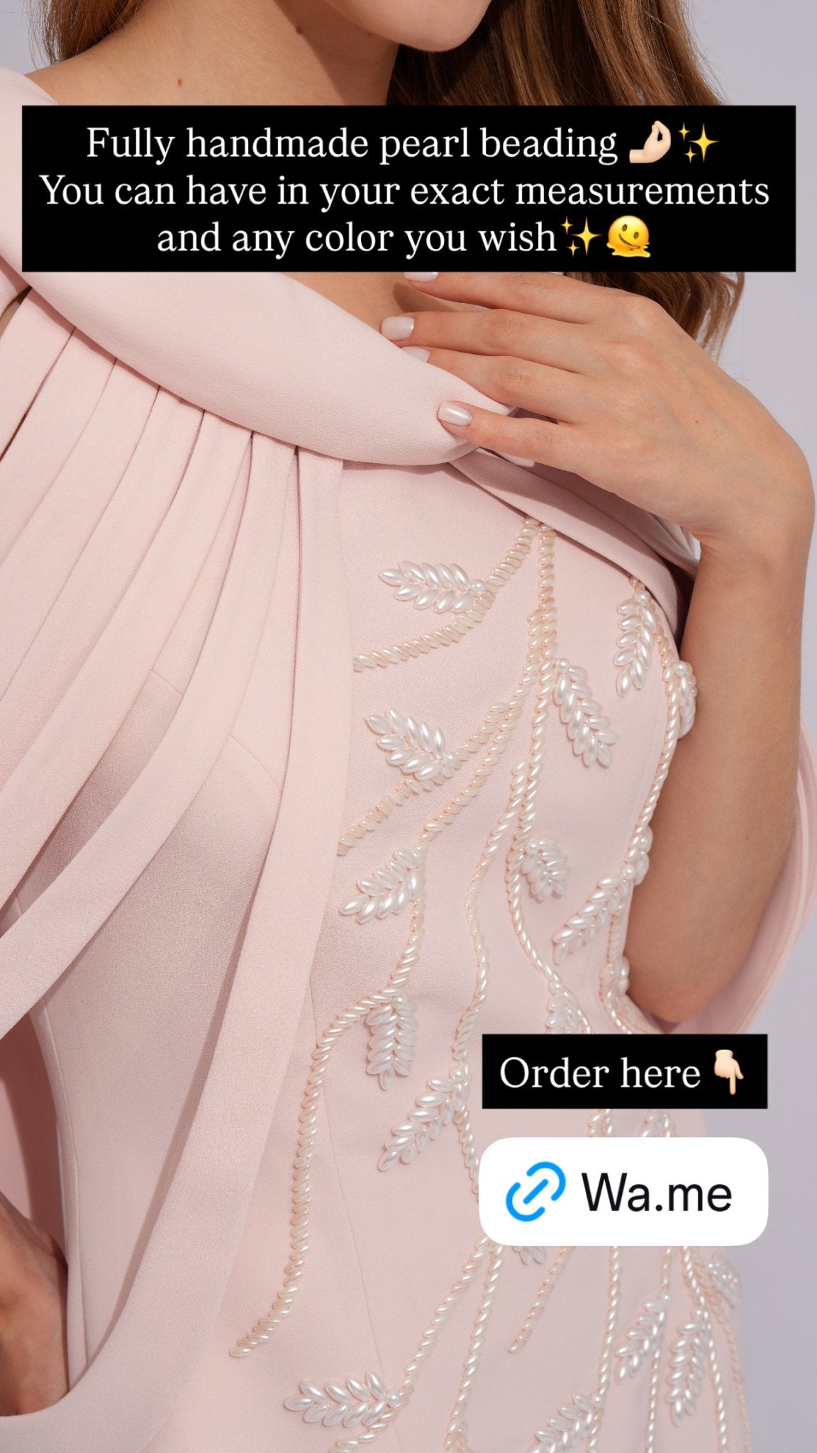 Pearl Cascade Evening Gown