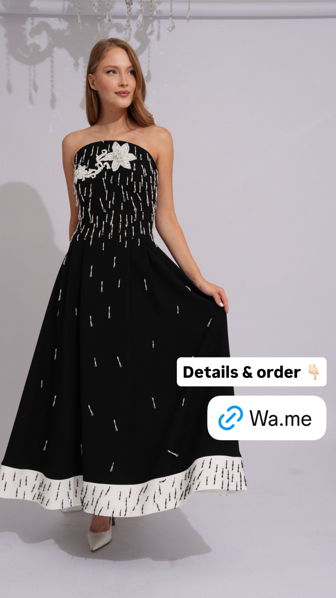 Noir Blossom Crystal Gown - Paria MasoumiNoir Blossom Crystal GownEvening GownParia MasumiParia Masoumi