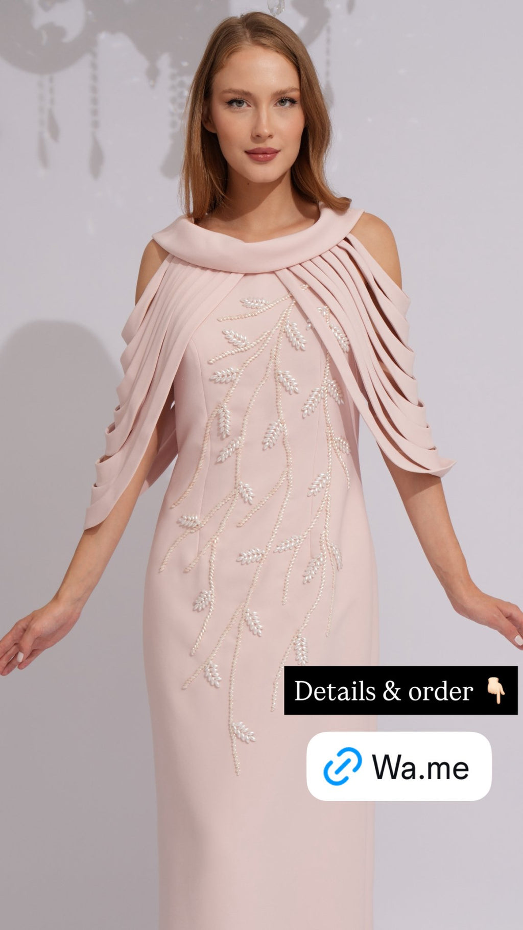 Pearl Cascade Evening Gown