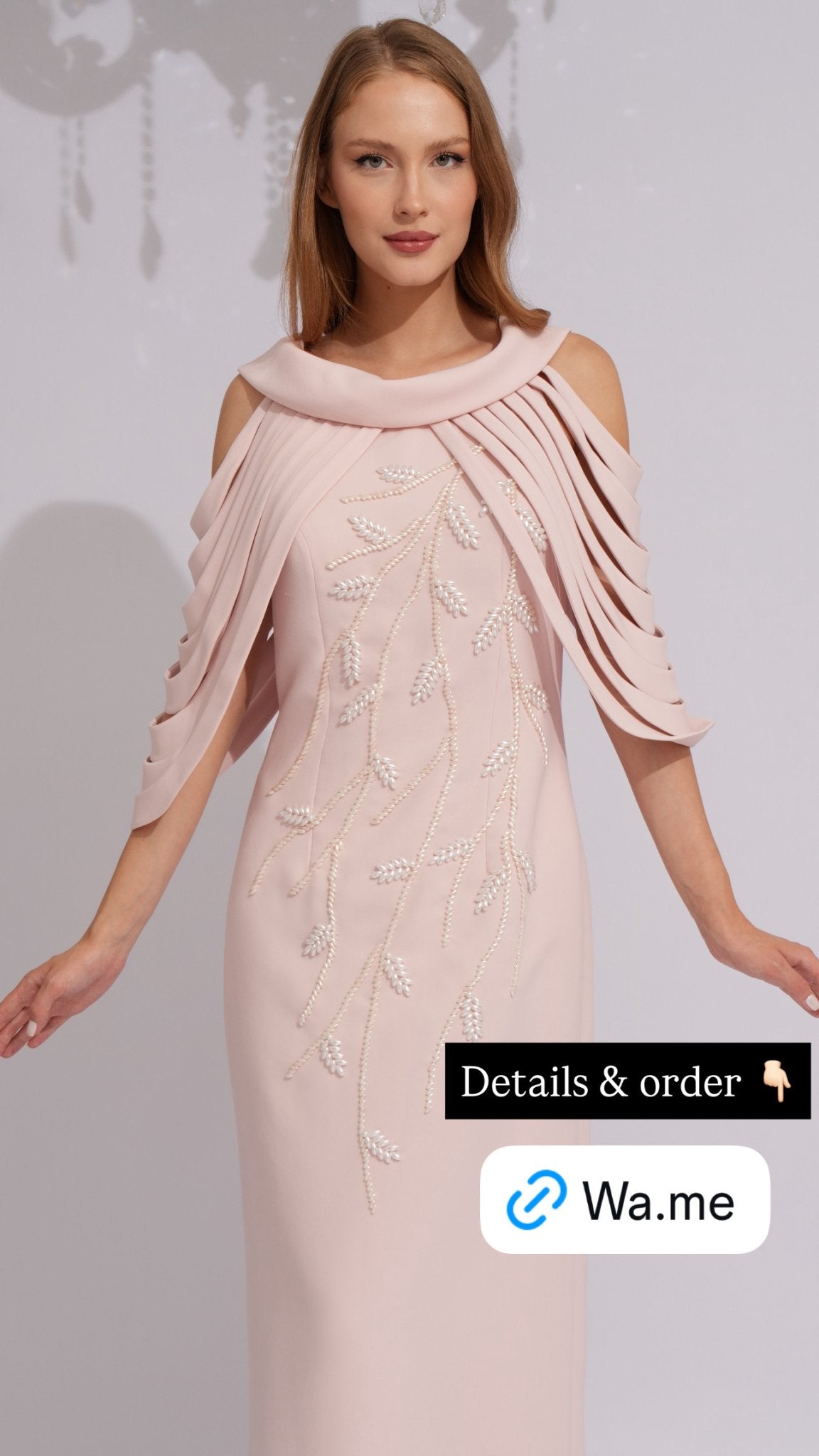 Pearl Cascade Evening Gown