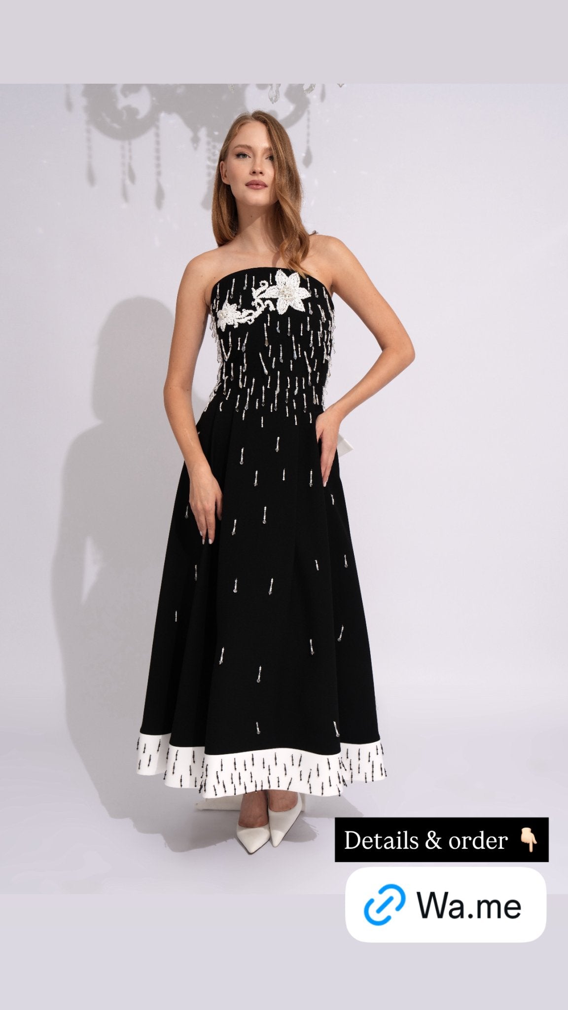 Noir Blossom Crystal Gown - Paria MasoumiNoir Blossom Crystal GownEvening GownParia MasumiParia Masoumi