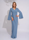 Azure Crystal Bell Sleeve Gown - Paria Masumi
