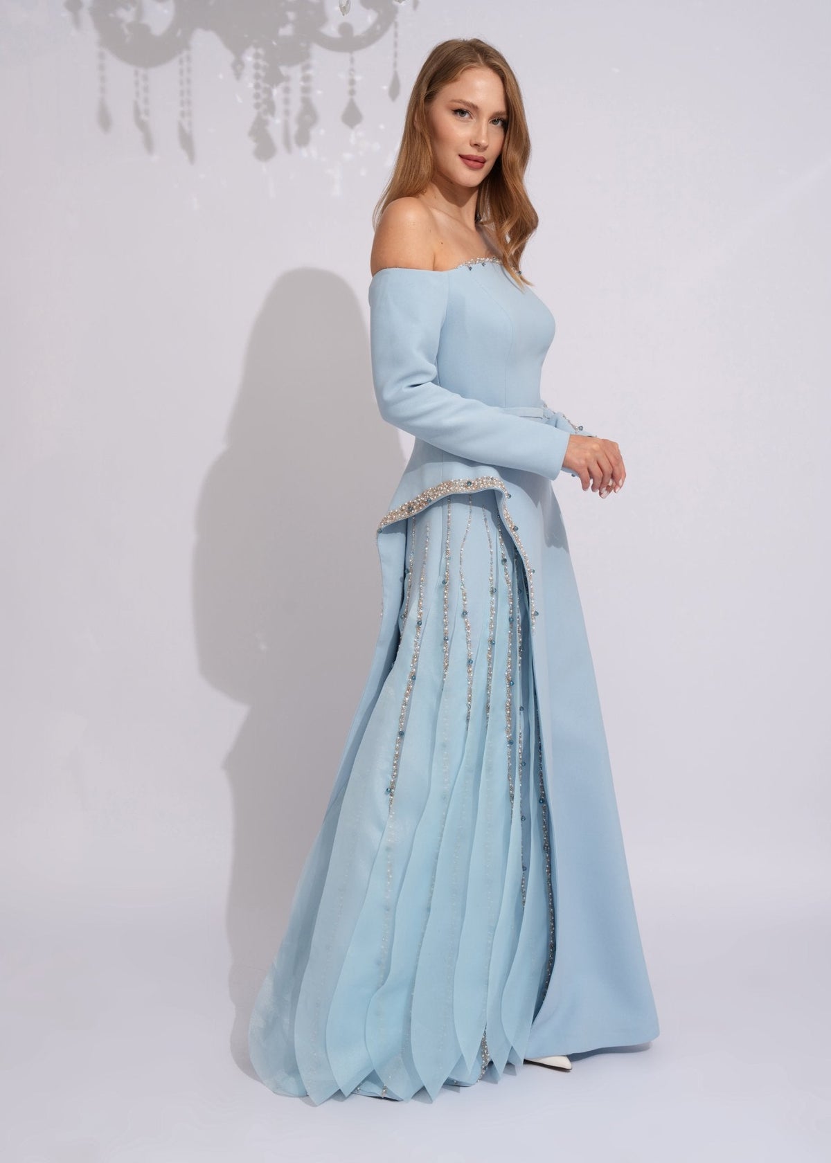 Azure Crystal Cascade Gown - Paria Masumi