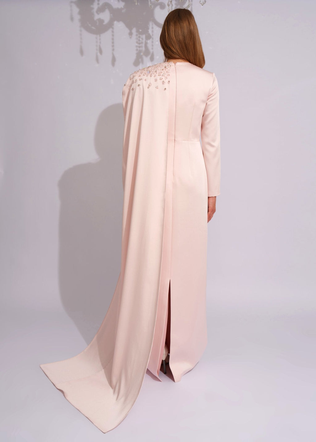 Blush Crystal Cape Gown - Paria Masumi
