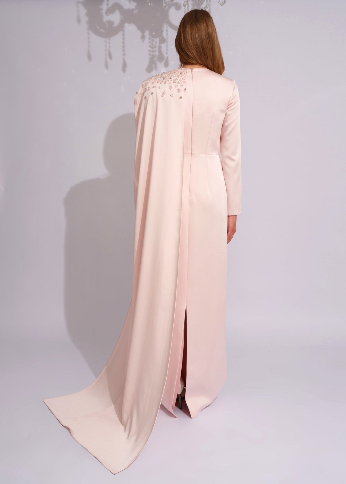 Blush Crystal Cape Gown - Paria Masumi