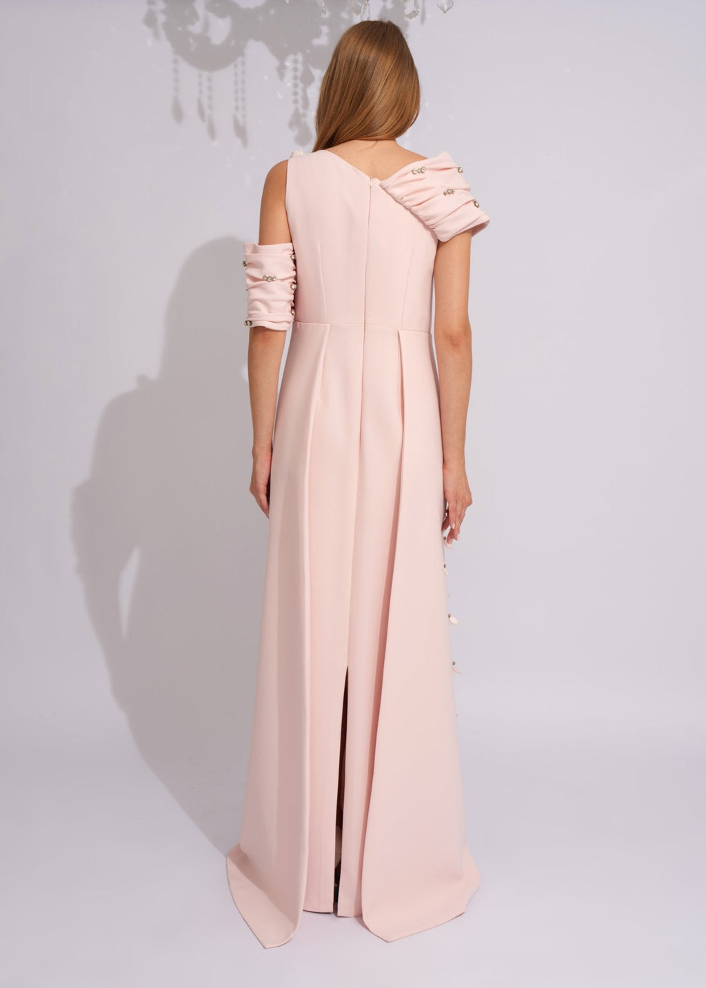 Blush Petal Draped Couture Gown - Paria Masumi