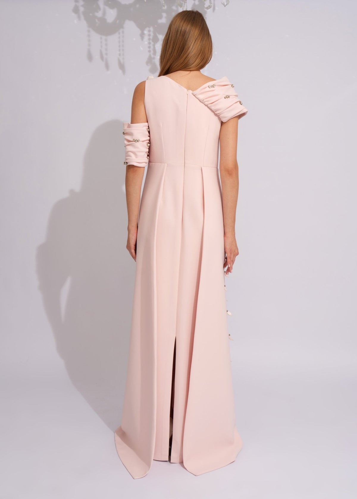 Blush Petal Draped Couture Gown - Paria Masumi
