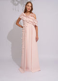 Blush Petal Draped Couture Gown - Paria Masumi