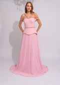 Blush Rose Braided Pleated Gown - Paria Masumi