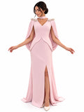 Blush Rose Pearl Cape Evening Gown - Paria Masumi