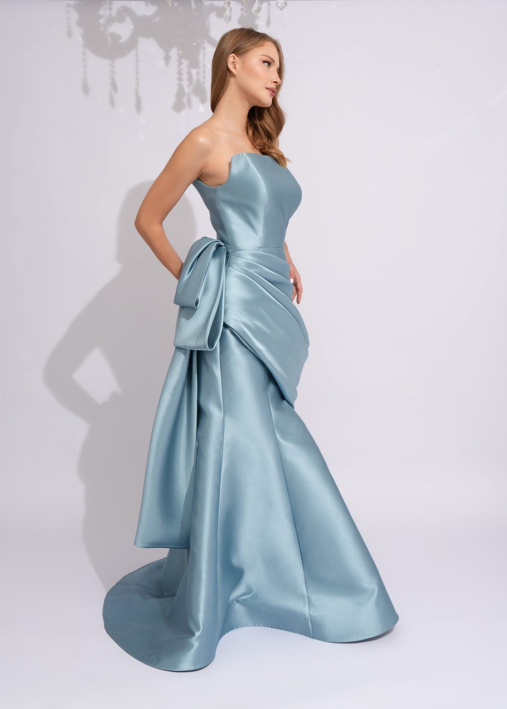 Celeste Satin Bow Gown - Paria Masumi