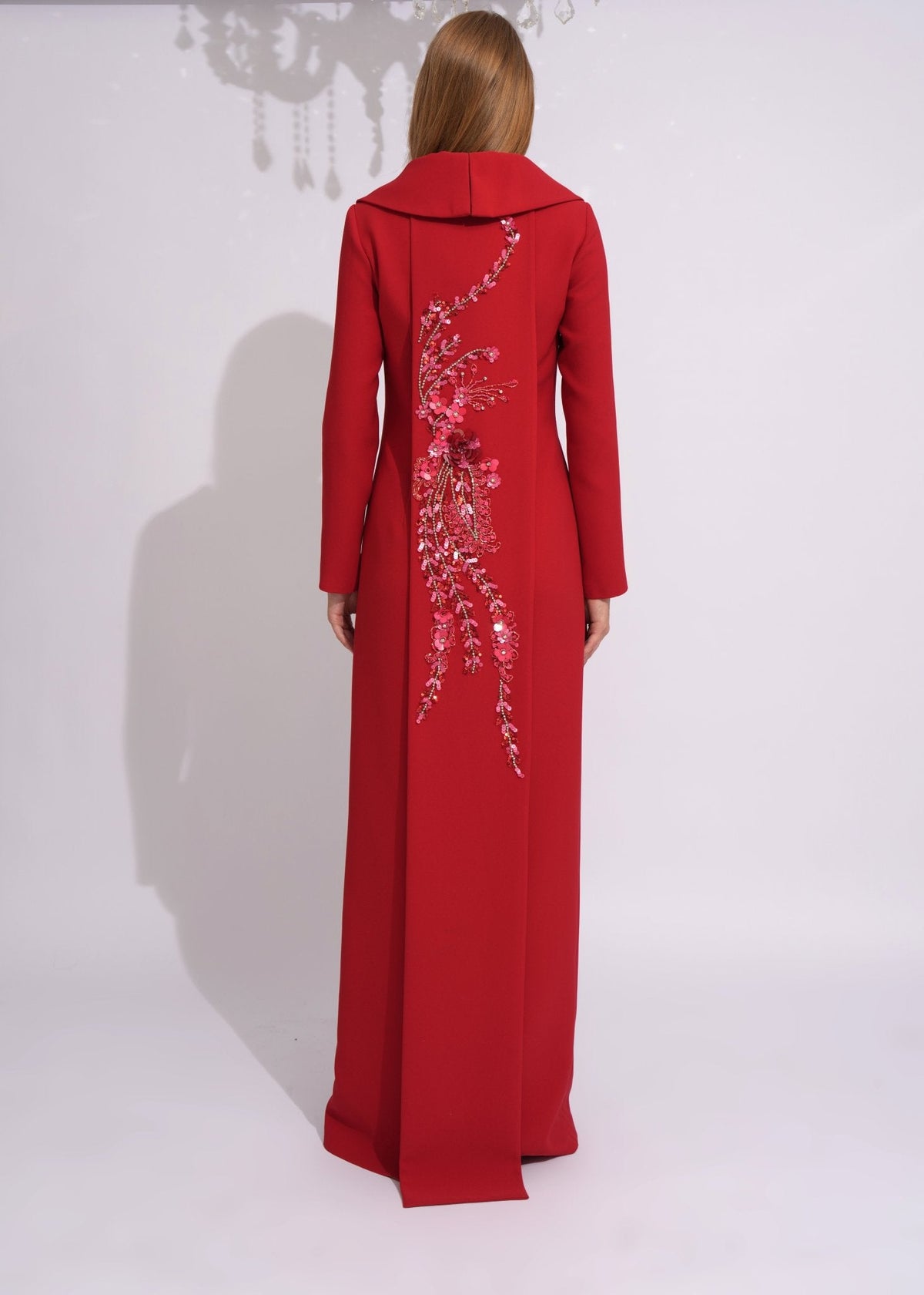 Crimson Blossom Cape Gown - Paria Masumi