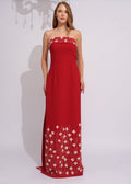 Scarlet Blossom Evening Gown