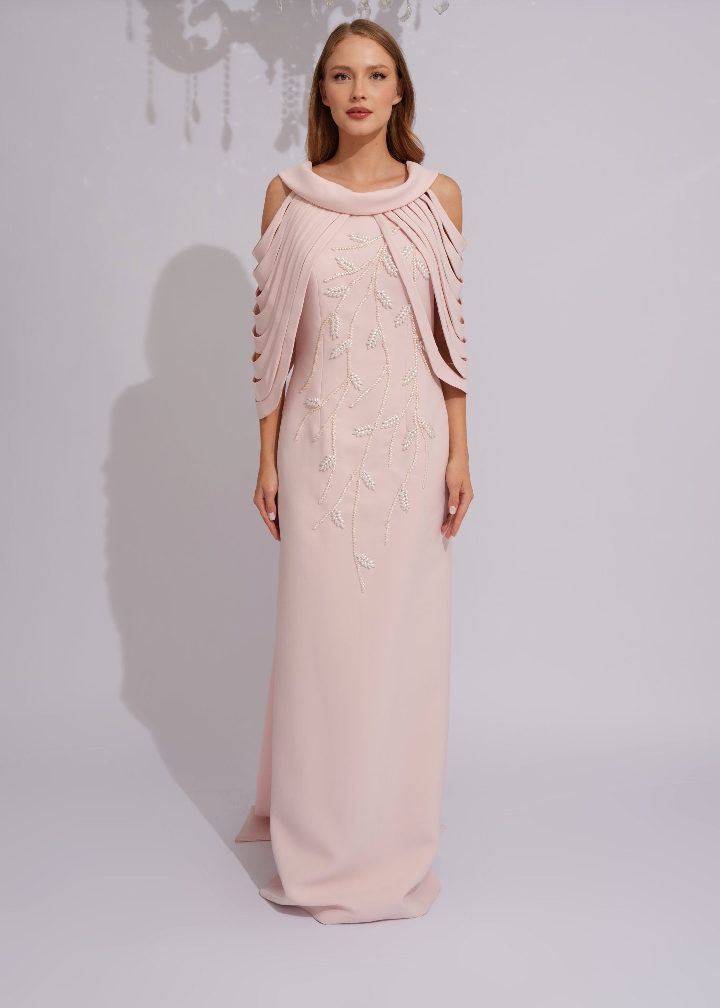 Pearl Cascade Evening Gown