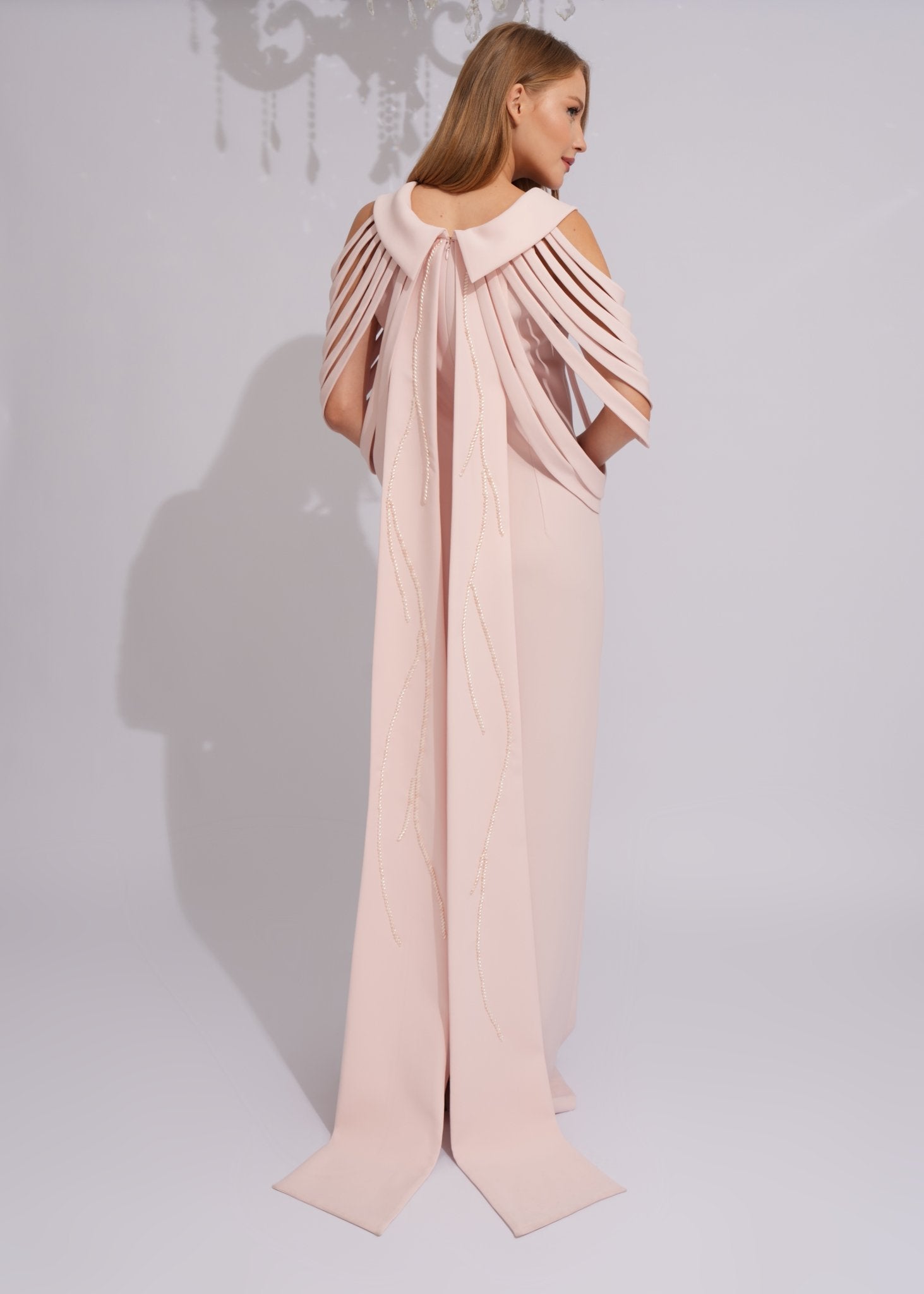 Pearl Cascade Evening Gown