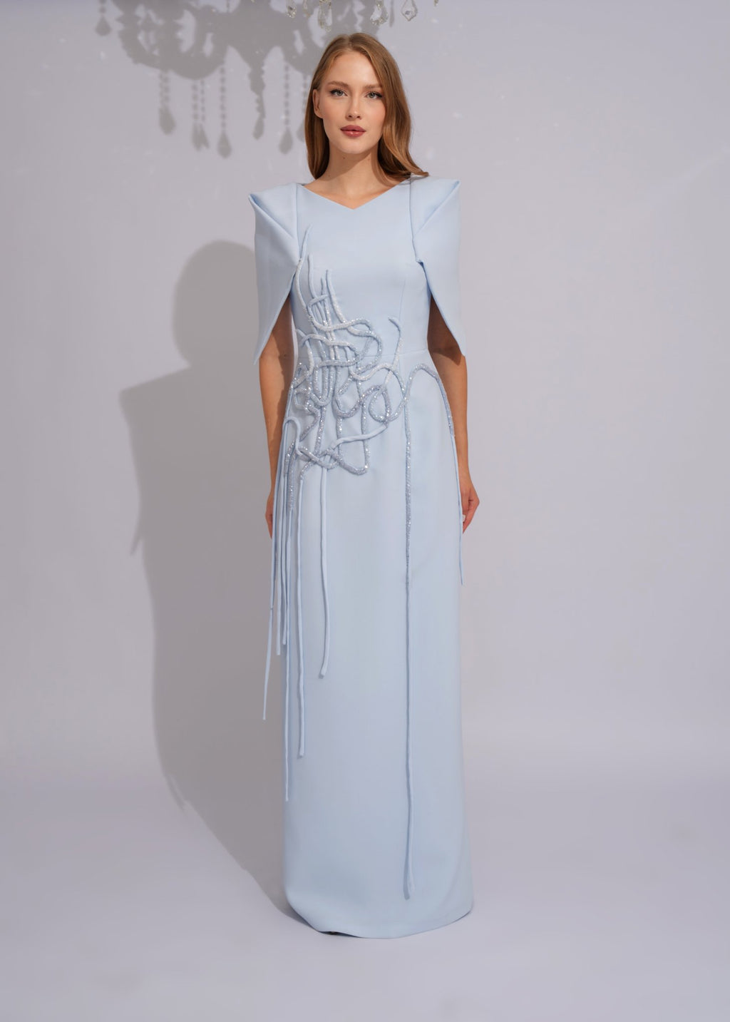 Azure Sculpture Evening Gown