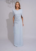Azure Sculpture Evening Gown