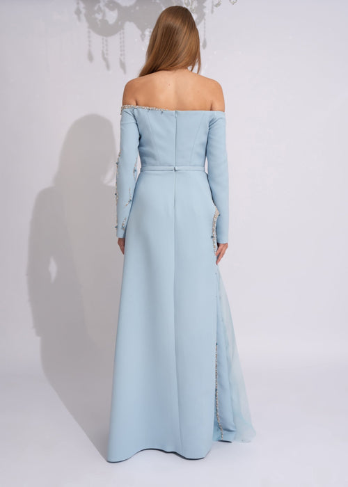 Azure Crystal Cascade Gown