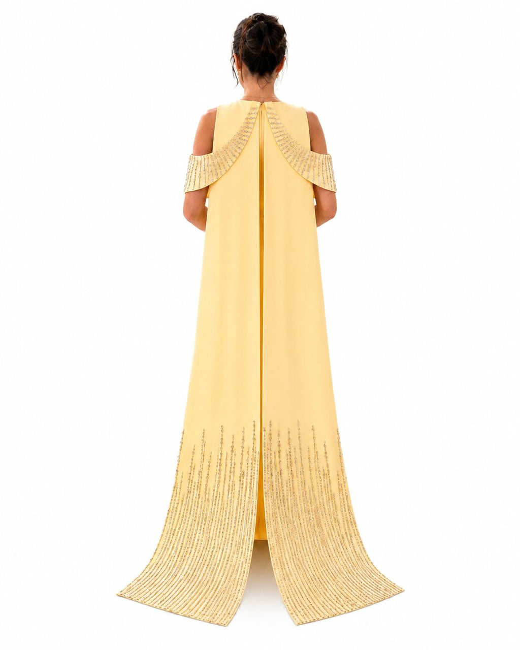 Embellished Cape Evening Gown - Paria Masumi