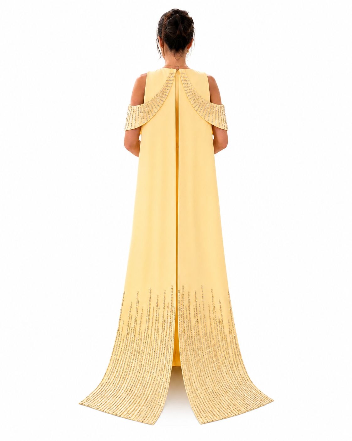 Embellished Cape Evening Gown - Paria Masumi