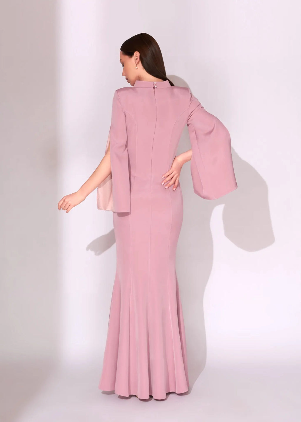 Ice Blue Beaded Cut-Out Mermaid Evening Dress - Paria Masoumi