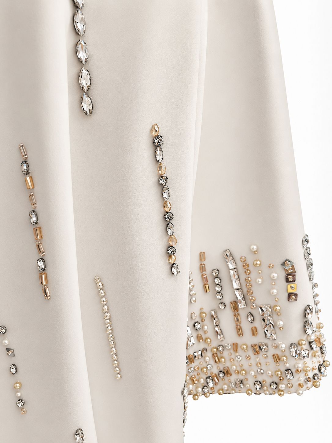 Ivory Embellished Cape Evening Gown - Paria Masumi