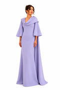 Lilac Draped Cape Evening Gown - Paria Masumi