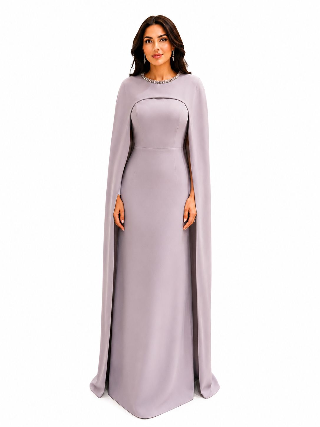 Lilac Two-Piece Cape Evening Gown - Paria Masumi