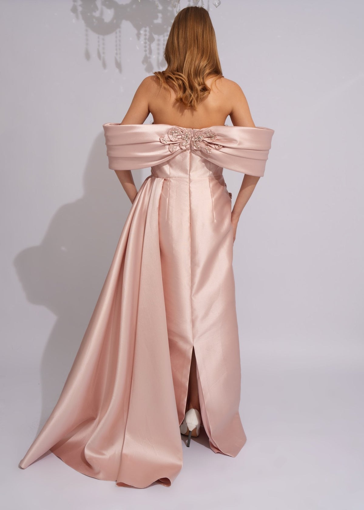Rose Satin Blossom Evening Gown - Paria Masumi